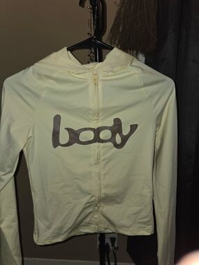 Yellow Zip-Front Hoodie with 'body' Logo